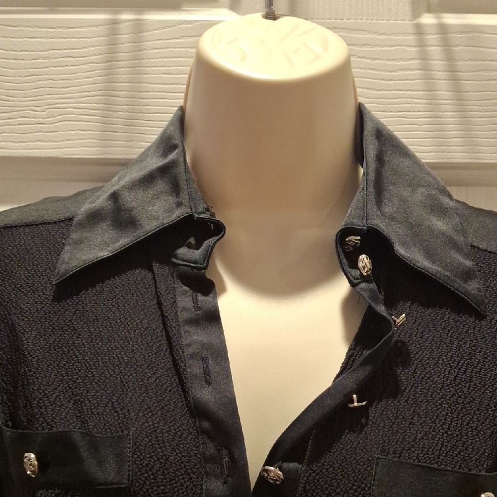 BEBE Black Button-Up Women's Top - Picture 7 of 10